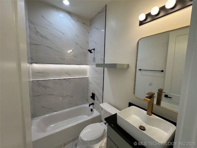 3204 N Hartford Ave, Tulsa, OK 74106 - full bath with shower / washtub combination, toilet, and vanity