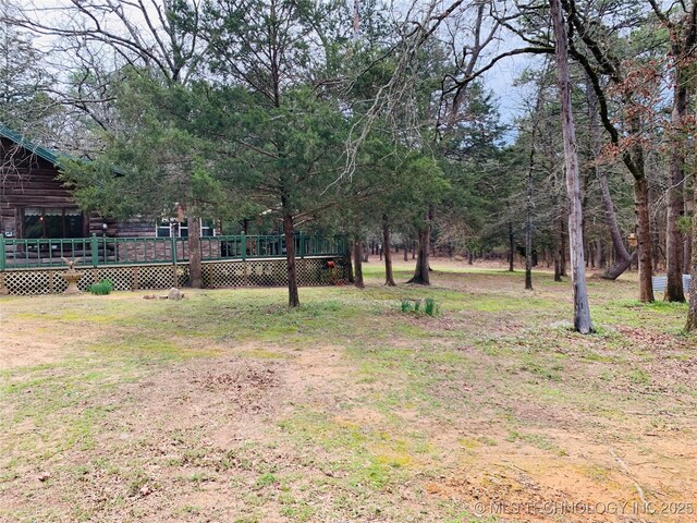 413822 S Sherman, Moyers, OK 74557 - view of yard with a wooden deck