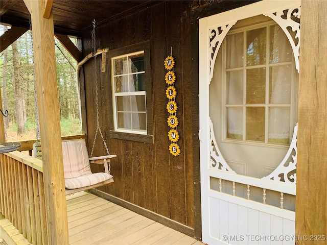 413822 S Sherman, Moyers, OK 74557 - doorway to property with a porch