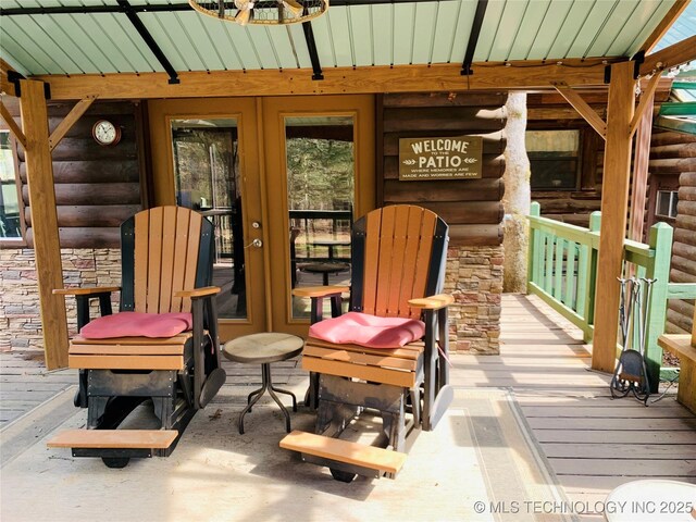 413822 S Sherman, Moyers, OK 74557 - view of patio featuring french doors