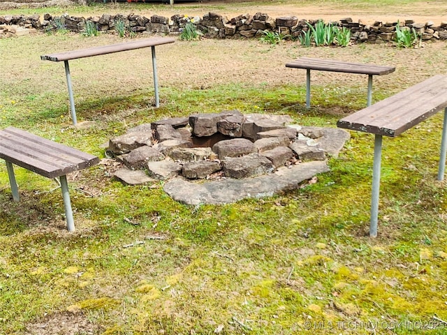 413822 S Sherman, Moyers, OK 74557 - view of yard featuring a fire pit