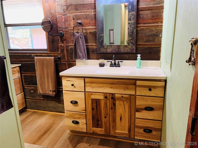413822 S Sherman, Moyers, OK 74557 - bathroom featuring vanity and wood finished floors