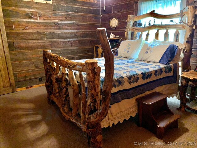 413822 S Sherman, Moyers, OK 74557 - bedroom featuring wooden walls