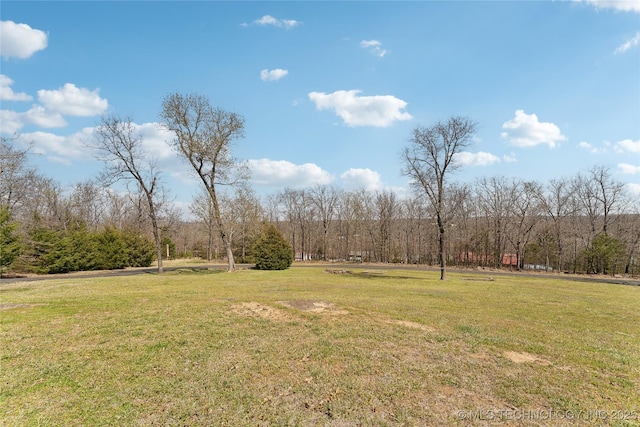 20136 W Chicken Creek Rd, Cookson, OK 74427 - view of green lawn featuring a view of trees