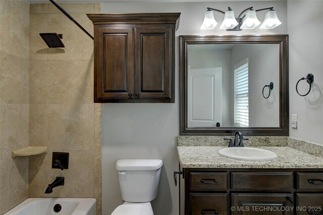 7415 E 109th St S, Tulsa, OK 74133 - bathroom featuring bathtub / shower combination, toilet, and vanity