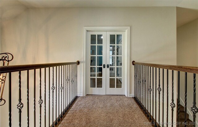 7415 E 109th St S, Tulsa, OK 74133 - interior space with baseboards, carpet, and french doors