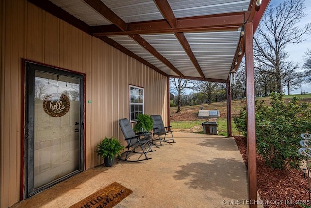 view of patio with a pergola