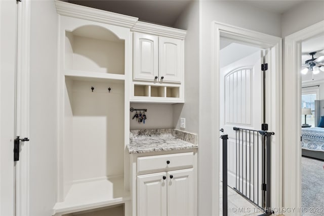 19672 E 69th St N, Owasso, OK 74055 - mudroom with a ceiling fan