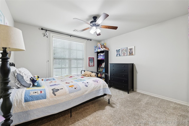19672 E 69th St N, Owasso, OK 74055 - bedroom with carpet, a ceiling fan, and baseboards