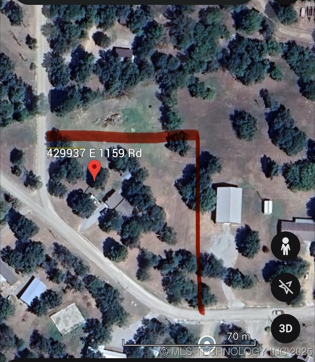 429937 E 1159th Rd, Porum, OK 74455 - aerial view of property's location