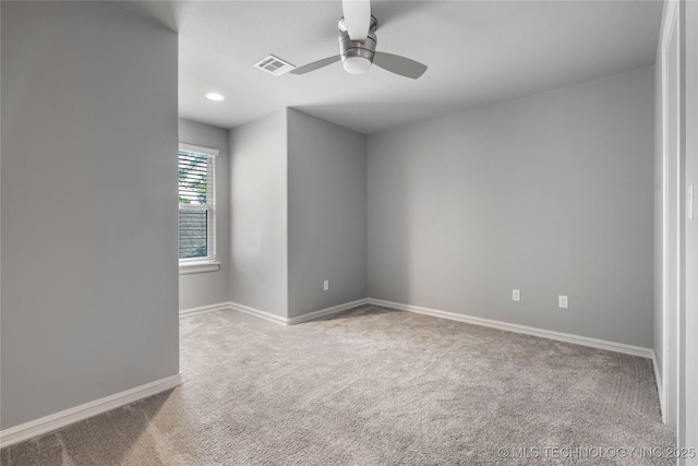 3528 S Wheeling Ave, Tulsa, OK 74105 - carpeted empty room featuring ceiling fan and recessed lighting