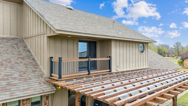 13542 N 155th E Ave, Collinsville, OK 74021 - view of property exterior with a balcony and a shingled roof