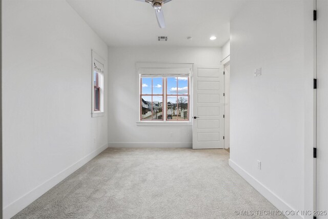 29 Water St Unit 4, Carlton Landing, OK 74432 - empty room featuring baseboards, carpet flooring, visible vents, and recessed lighting