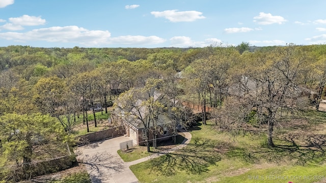 12916 E 181st St S, Bixby, OK 74008 - aerial view of property and surrounding area featuring a forest