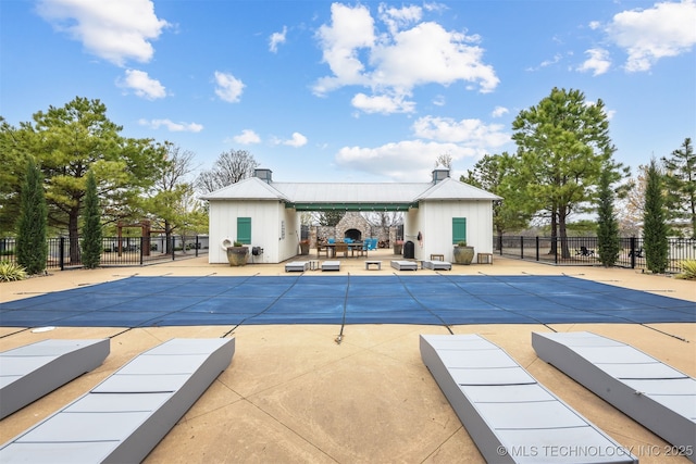 447560 Angler Way, Vinita, OK 74301 - view of swimming pool with a patio, fence, and a fenced in pool