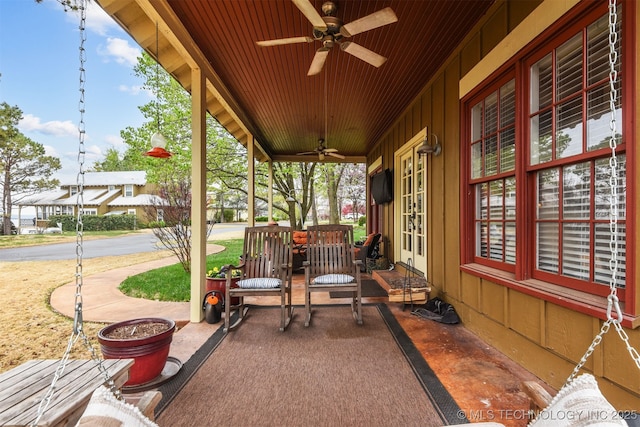 447560 Angler Way, Vinita, OK 74301 - view of patio featuring a porch and a ceiling fan
