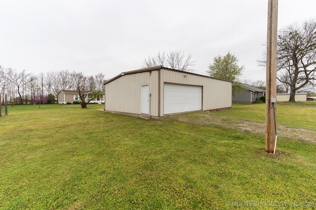 view of detached garage