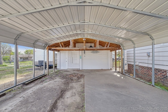 exterior space featuring a carport
