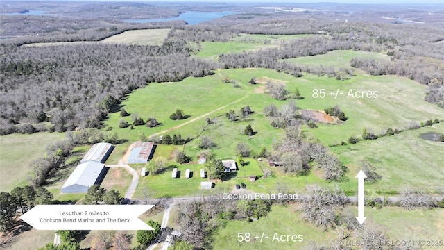 drone / aerial view featuring a rural view