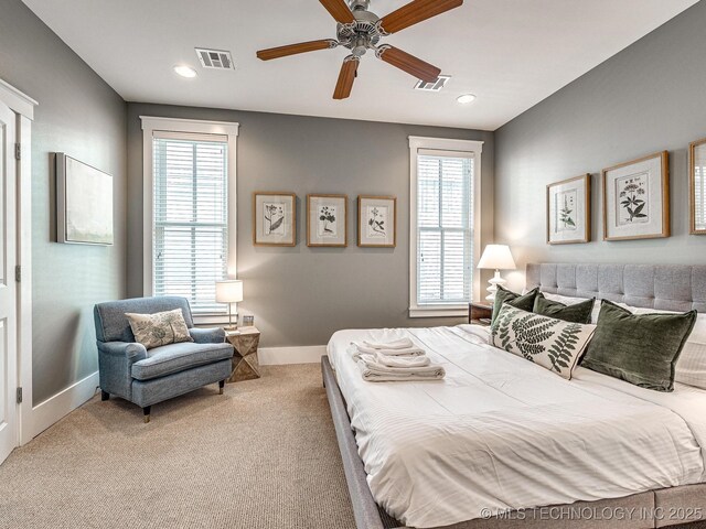 35 Boardwalk St Unit A, Carlton Landing, OK 74432 - carpeted bedroom featuring recessed lighting and ceiling fan