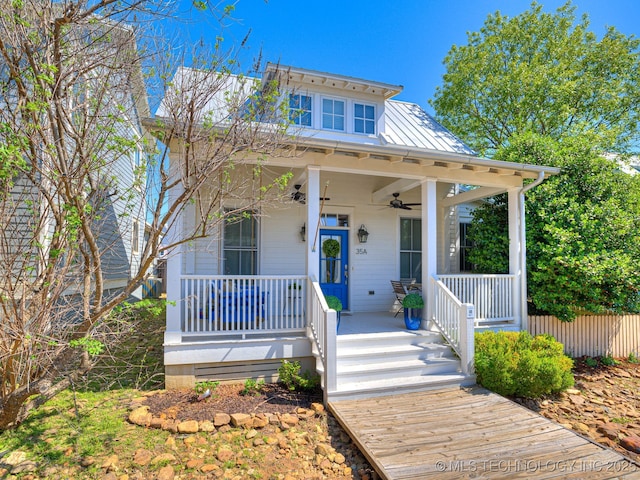 35 Boardwalk St Unit A, Carlton Landing, OK 74432 - bungalow-style house featuring a porch and ceiling fan
