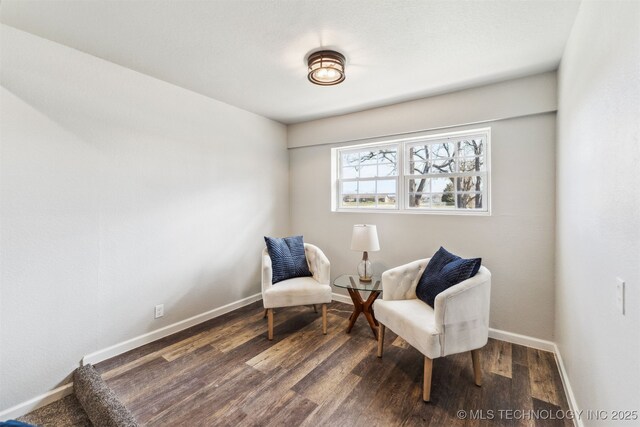 18446 E 112th St, Owasso, OK 74055 - sitting room featuring baseboards and wood finished floors