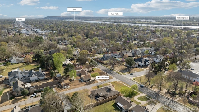 2947 S Peoria Ave, Tulsa, OK 74114 - birds eye view of property featuring a residential view and a water view