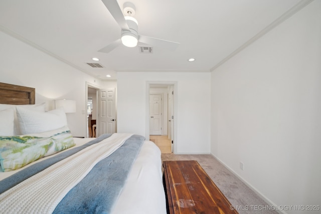 2947 S Peoria Ave, Tulsa, OK 74114 - bedroom with recessed lighting, visible vents, and carpet flooring