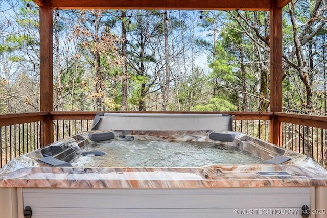 1739 NW 136th Rd, Wilburton, OK 74578 - wooden terrace with a hot tub