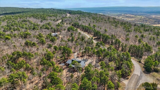 1739 NW 136th Rd, Wilburton, OK 74578 - birds eye view of property with a forest view