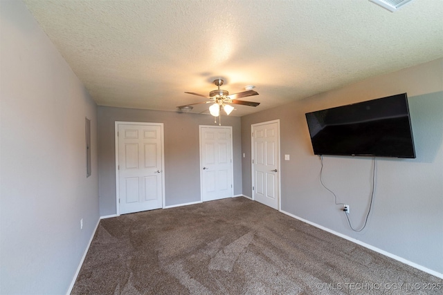 464888 E 1010th Rd, Sallisaw, OK 74955 - interior space featuring visible vents, baseboards, a ceiling fan, a textured ceiling, and carpet floors