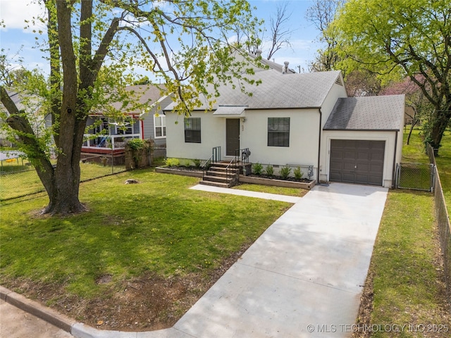 52 S Urbana Ave, Tulsa, OK 74112 - view of front of home with a shingled roof, driveway, a garage, and stucco siding