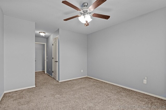 3316 W Jackson St, Broken Arrow, OK 74012 - empty room featuring carpet flooring, baseboards, and ceiling fan