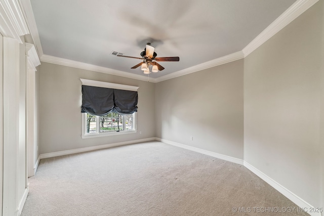 9931 N Chadford Rd, Owasso, OK 74055 - unfurnished room with carpet, ceiling fan, and crown molding