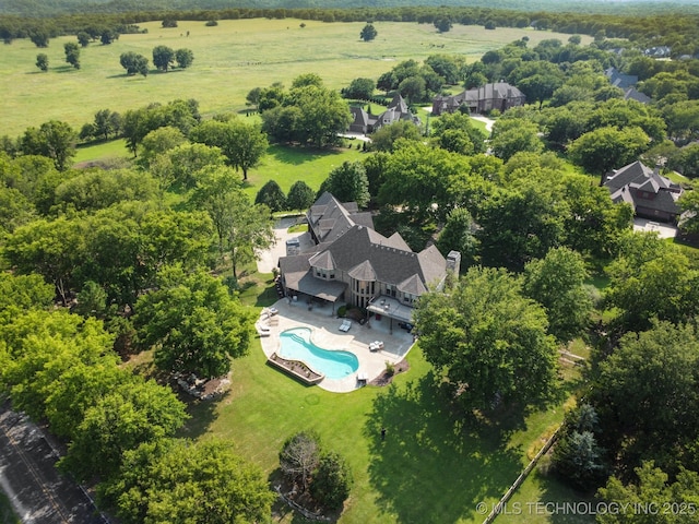9931 N Chadford Rd, Owasso, OK 74055 - view from above of property with a pool area