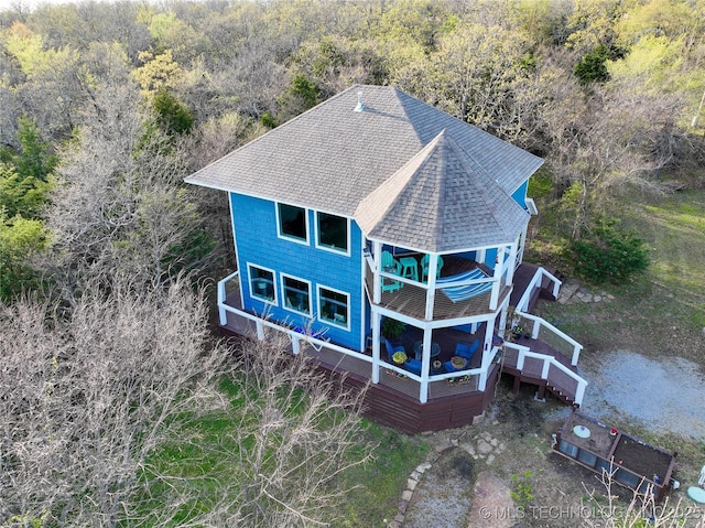 bird's eye view with a forest view