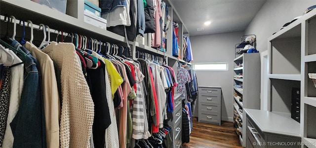 17078 S 11th W Ave, Glenpool, OK 74033 - walk in closet with dark wood-type flooring