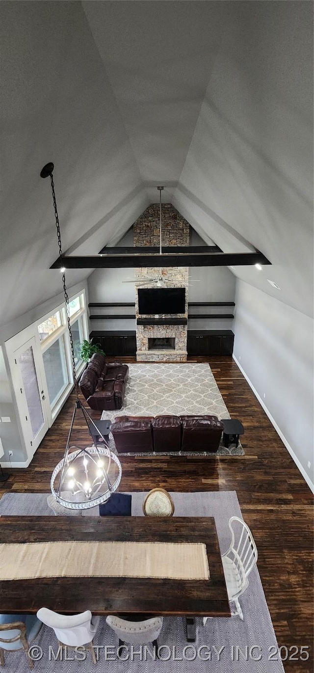17078 S 11th W Ave, Glenpool, OK 74033 - living area with wood finished floors and lofted ceiling