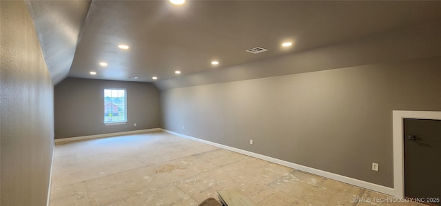 17078 S 11th W Ave, Glenpool, OK 74033 - unfurnished room with vaulted ceiling and recessed lighting