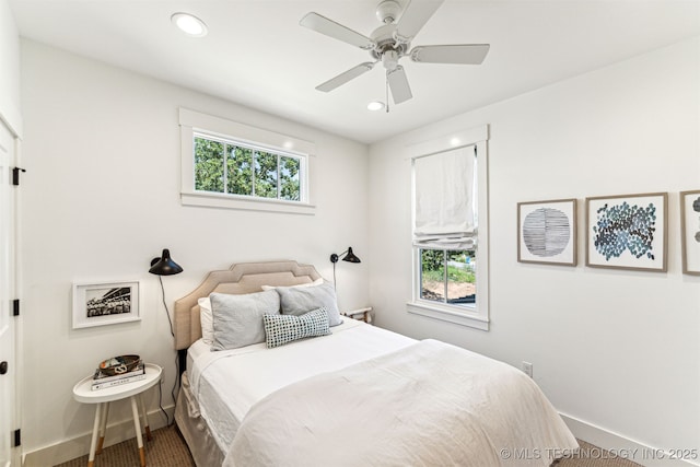 101 Lower Greenway, Carlton Landing, OK 74432 - bedroom featuring baseboards, ceiling fan, and recessed lighting