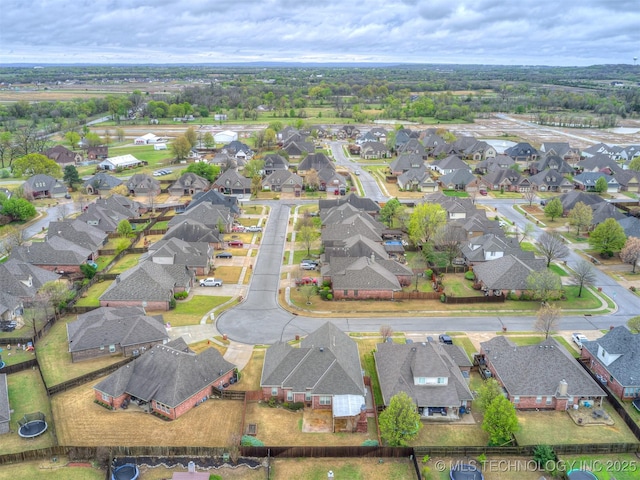 aerial view with a residential view