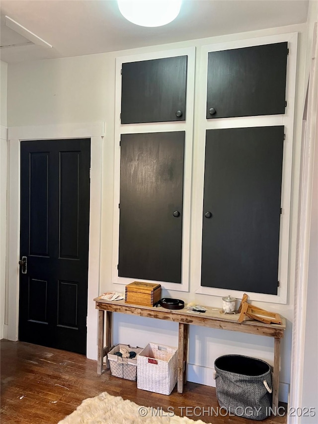 interior space with wood finished floors