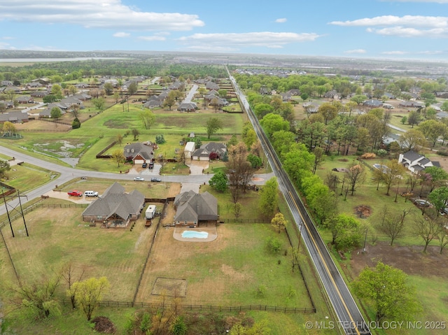 aerial view with a residential view