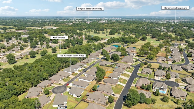 3306 Harbour Town Pl, Claremore, OK 74019 - bird's eye view with a residential view