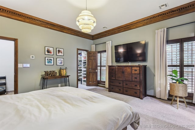626 Countrywood Way, Sapulpa, OK 74066 - bedroom with carpet flooring and ornamental molding