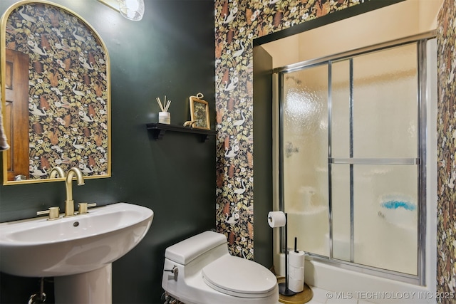 626 Countrywood Way, Sapulpa, OK 74066 - bathroom featuring an enclosed shower and a sink
