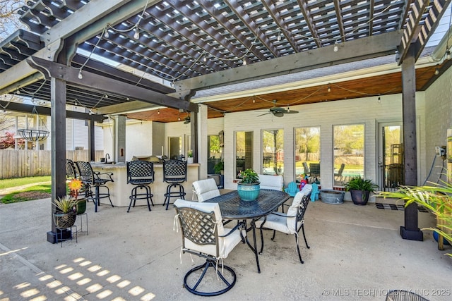 626 Countrywood Way, Sapulpa, OK 74066 - view of patio / terrace featuring a pergola and ceiling fan