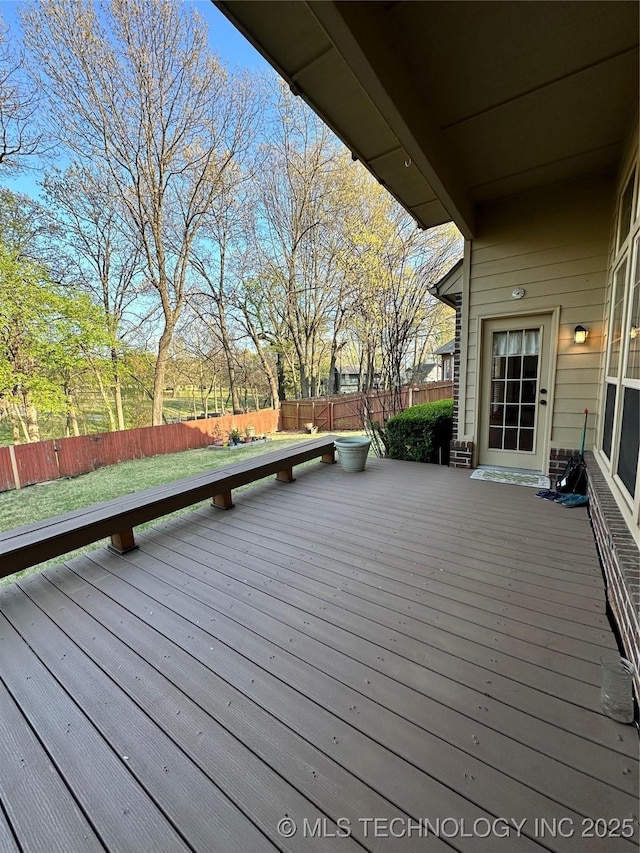 10213 S 88th E Ave, Tulsa, OK 74133 - wooden deck with a fenced backyard