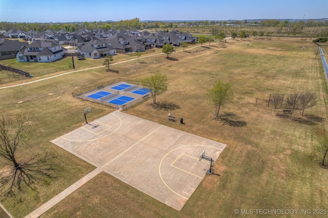 aerial view with a residential view