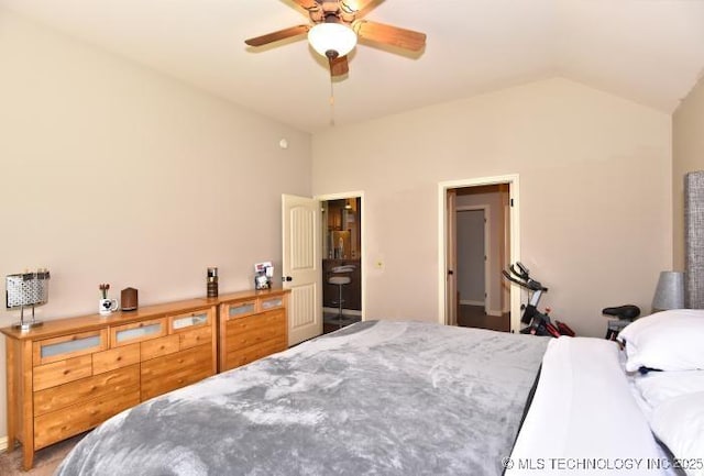 bedroom with vaulted ceiling